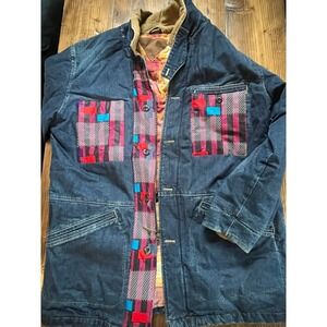 HENRY JACOBSON Denim Jacket Patchwork Lined Outerwear XXL